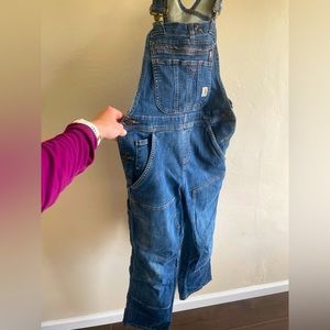 Womens Denim Carhartt Overalls- size 2, like new!